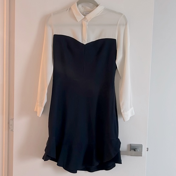 Sandro Paris Navy Dress with White shirt detail - Picture 1 of 10